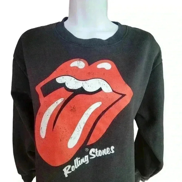 Rolling Stones Official Logo Black Sweatshirt / Size Medium - Picture 2 of 4